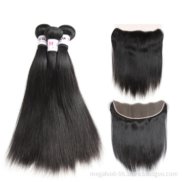 10 A Straight Texture Mink Brazilian Virgin Hair Bundle With Ear To Ear Lace Frontal Closure